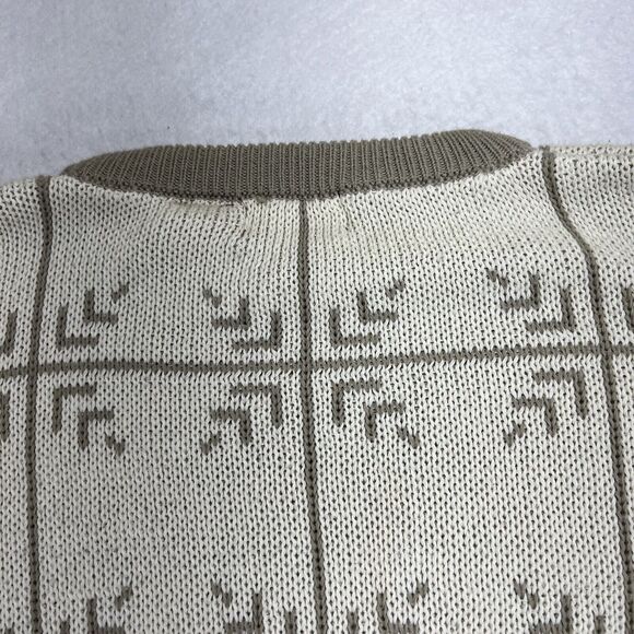 Vintage St. Stephen Collection Maison Blanche Men's Large Crewneck Beige Sweater - Picture 7 of 12